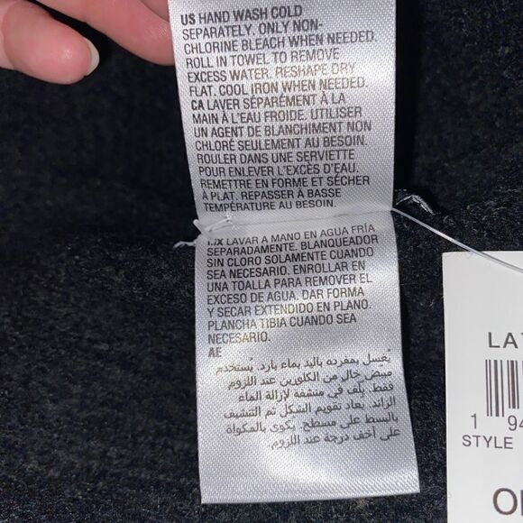 INC International Concepts Black Chevron Knit Muffler Scarf Women's One Size NWT - Picture 4 of 4